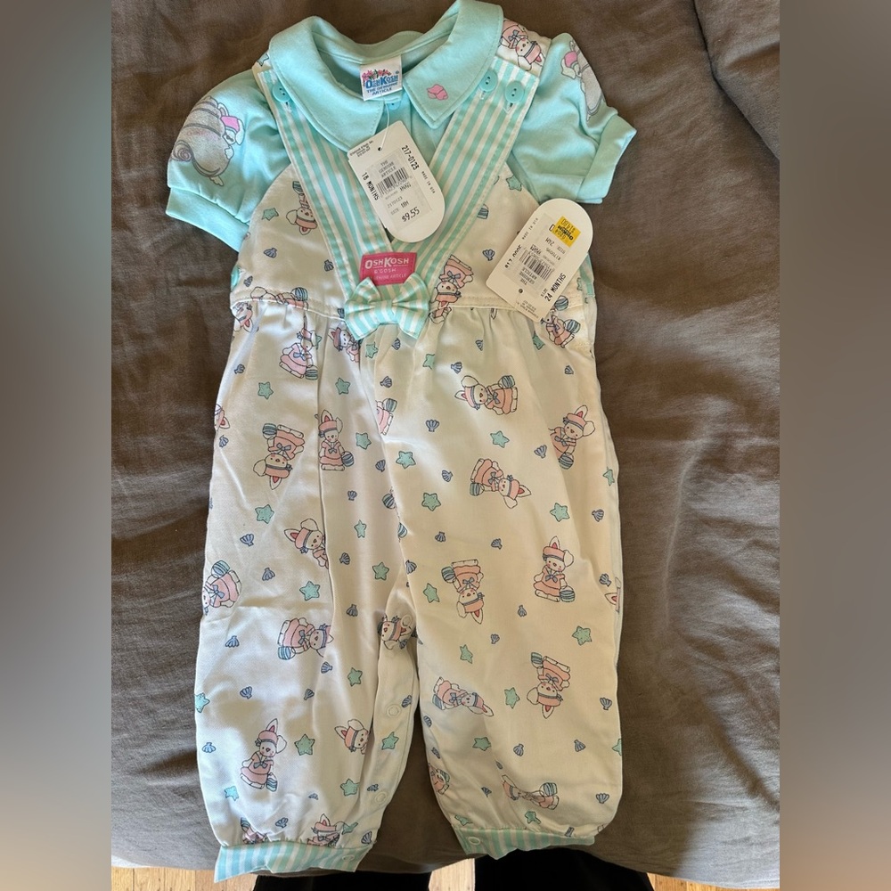 ***SOLD*** Vintage OshKosh B'gosh Bunny Baby Overalls NWT made in USA